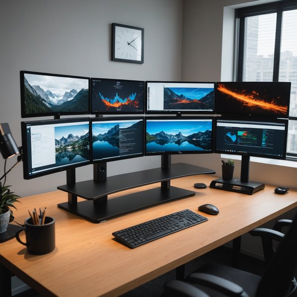 Quelle est la meilleure configuration pour un espace de travail ergonomique avec plusieurs écrans?